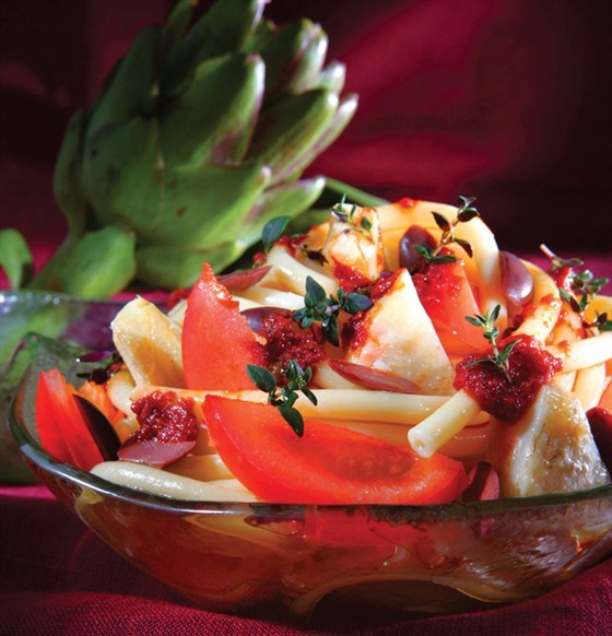 Макароны с артишоками, оливками и запеченными томатами рецепт ...