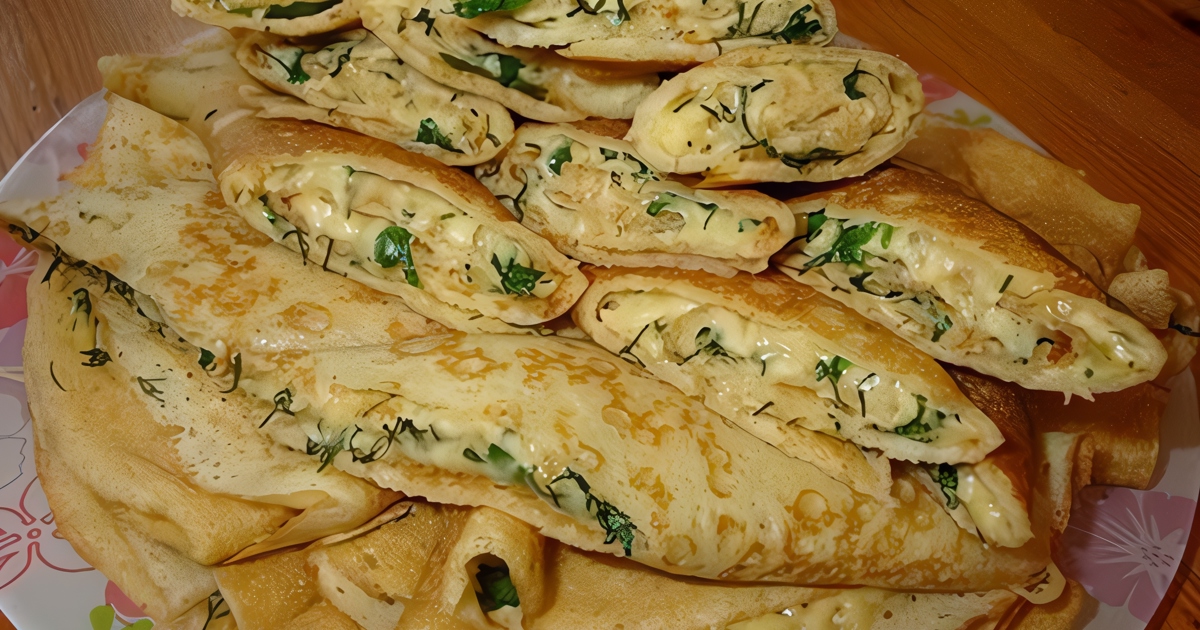 Блины с сыром и зеленью рецепт с фото пошагово