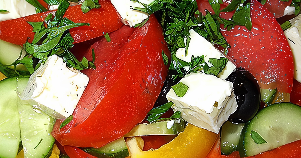 Греческий салат - рецепт классический с пошаговыми фото | Меню недели