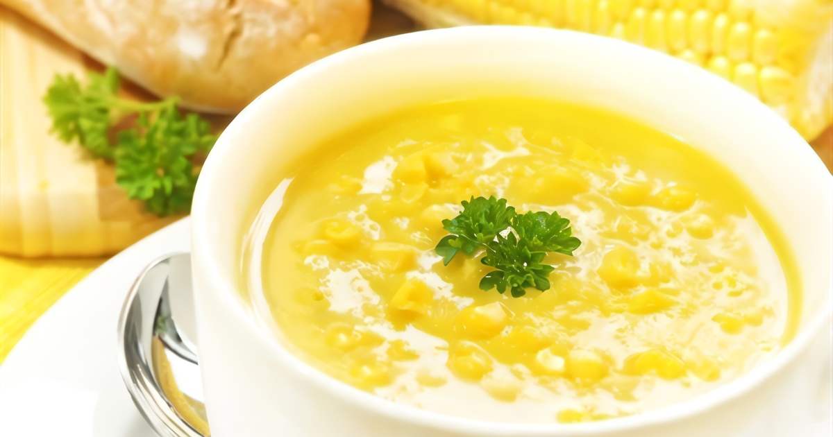 Суп с кукурузой и овощами
