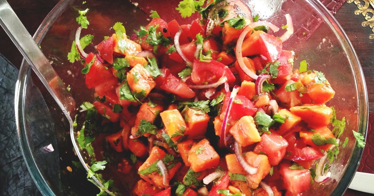 Салат с папайей , пошаговый рецепт на ккал, фото, ингредиенты - Юлия Высоцкая