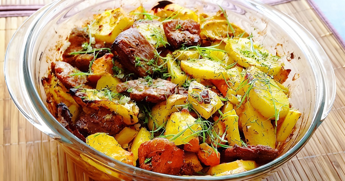 Соевое мясо с запечённым картофелем и овощами рецепт – Китайская кухня ...