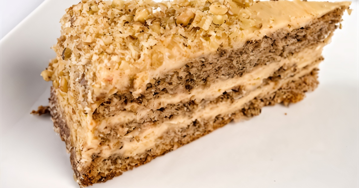 Ореховый торт с кремом Патисьер , пошаговый рецепт на ккал, фото, ингредиенты - Эллиса