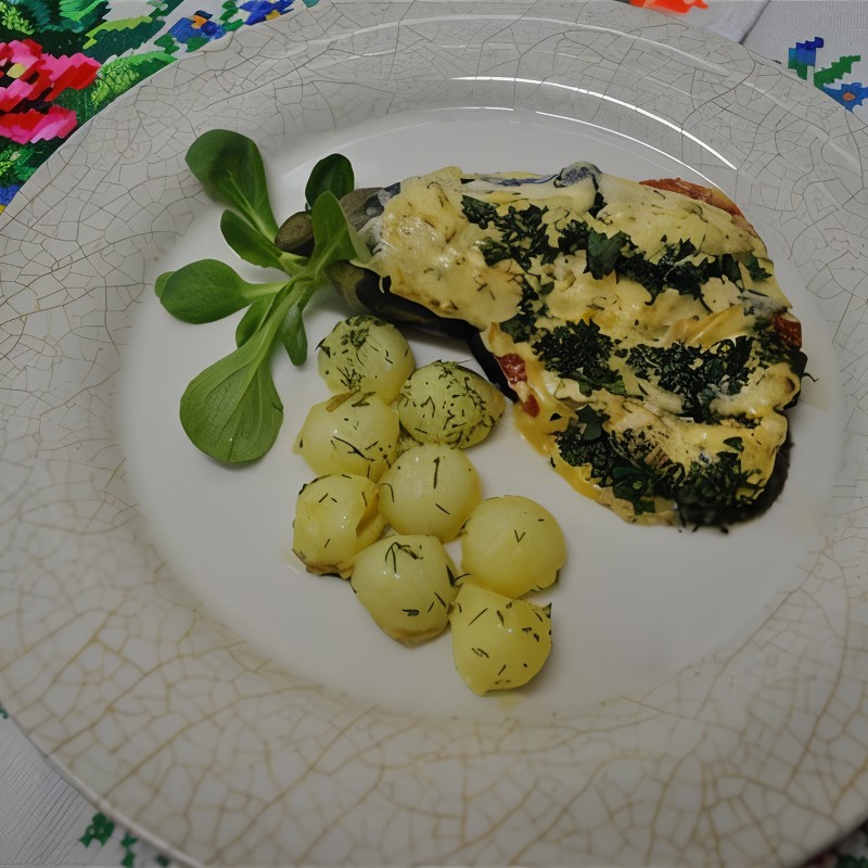 Баклажаны с помидорами и сыром