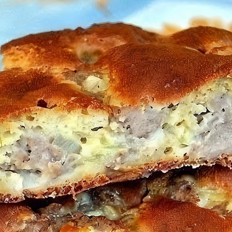 Быстрый мясной пирог на кефирном тесте