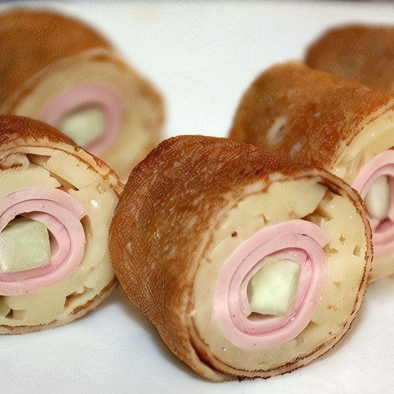 Блинчики с колбасой и сыром