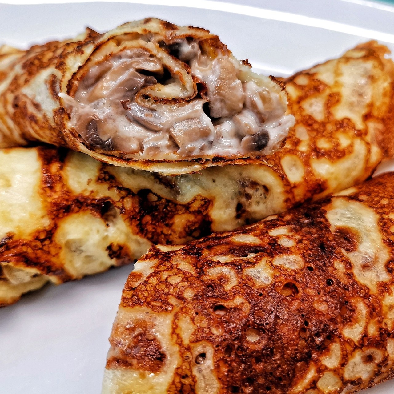 Блины с грибной начинкой