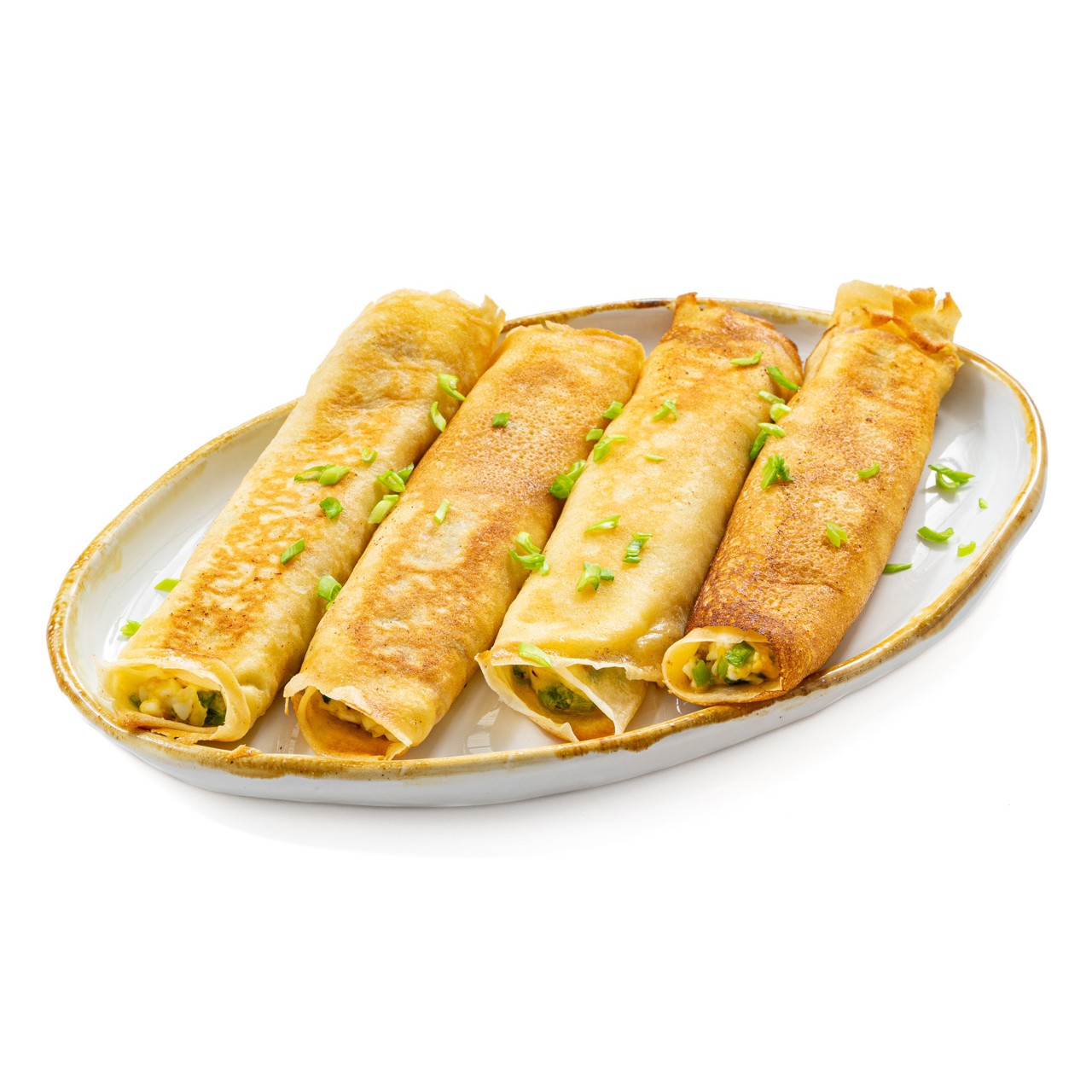 Блины с зеленым луком и яйцом