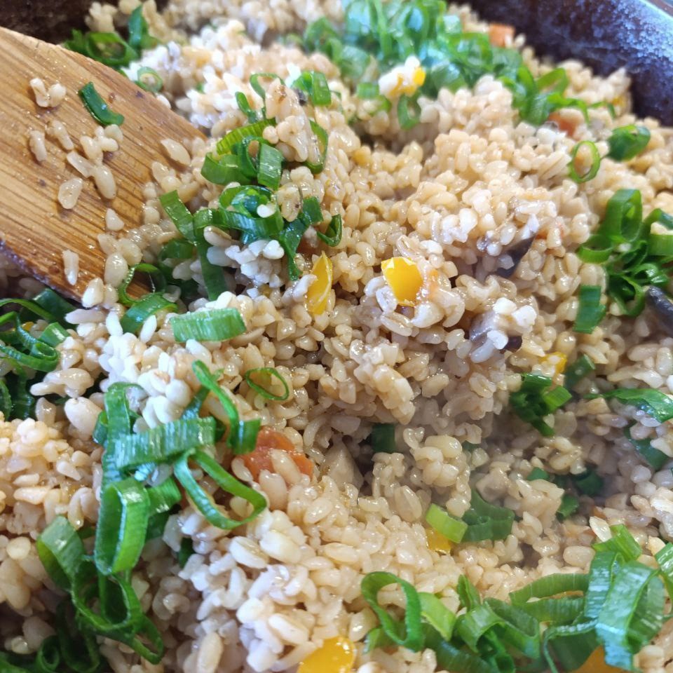 Булгур с овощами и грибами