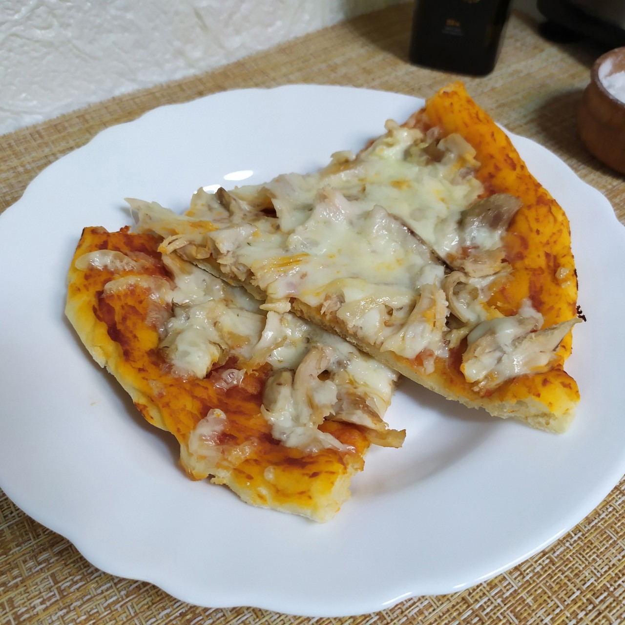 Быстрая пицца с курицей