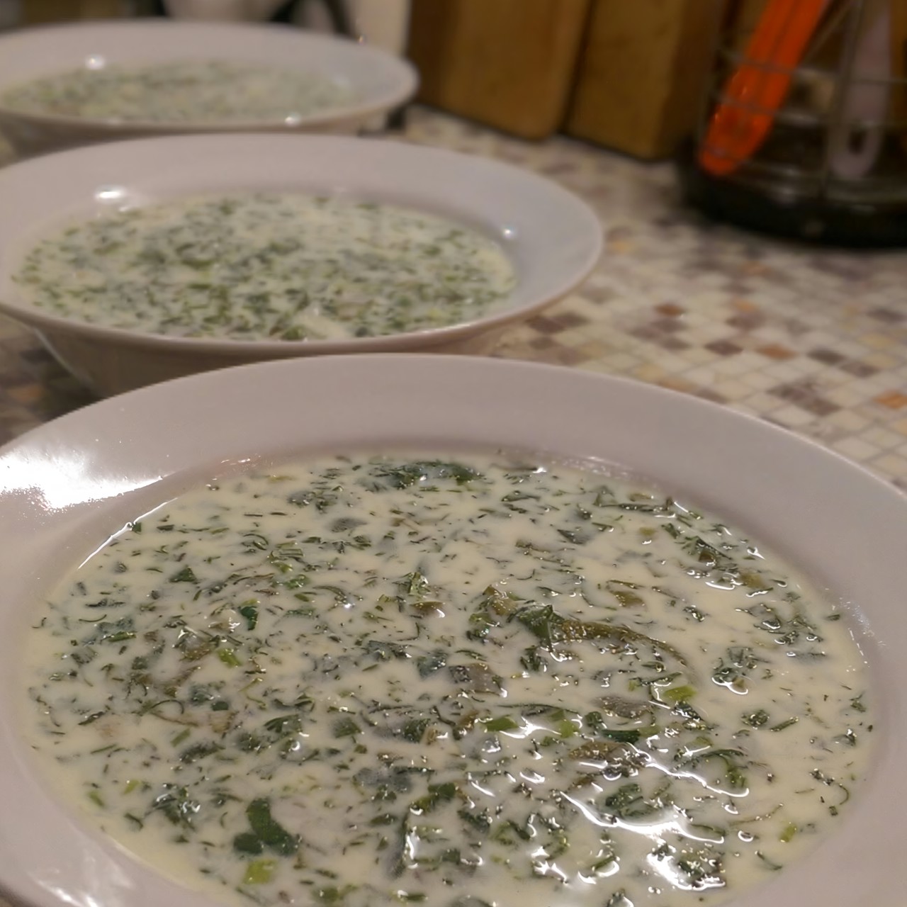 Довга с зеленью и нутом