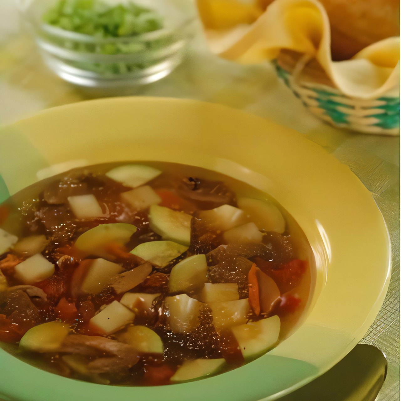 Грибной суп с кабачками