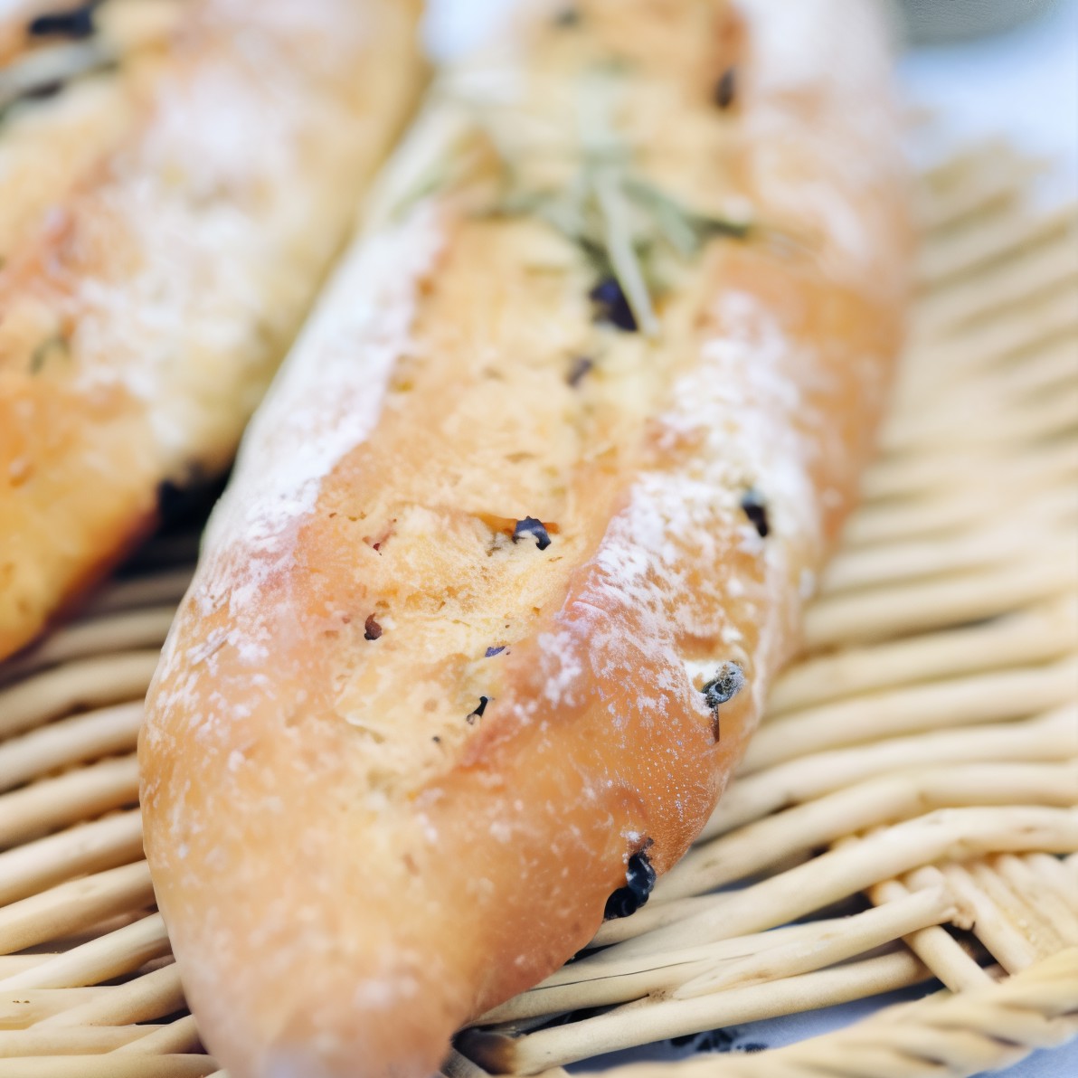 Хлеб с копченым беконом и красным луком