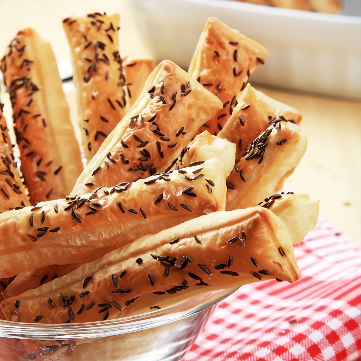 Хрустящие палочки из слоеного теста с ветчиной и горгонзолой