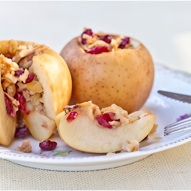Яблоки фаршированные сухофруктами, в меде