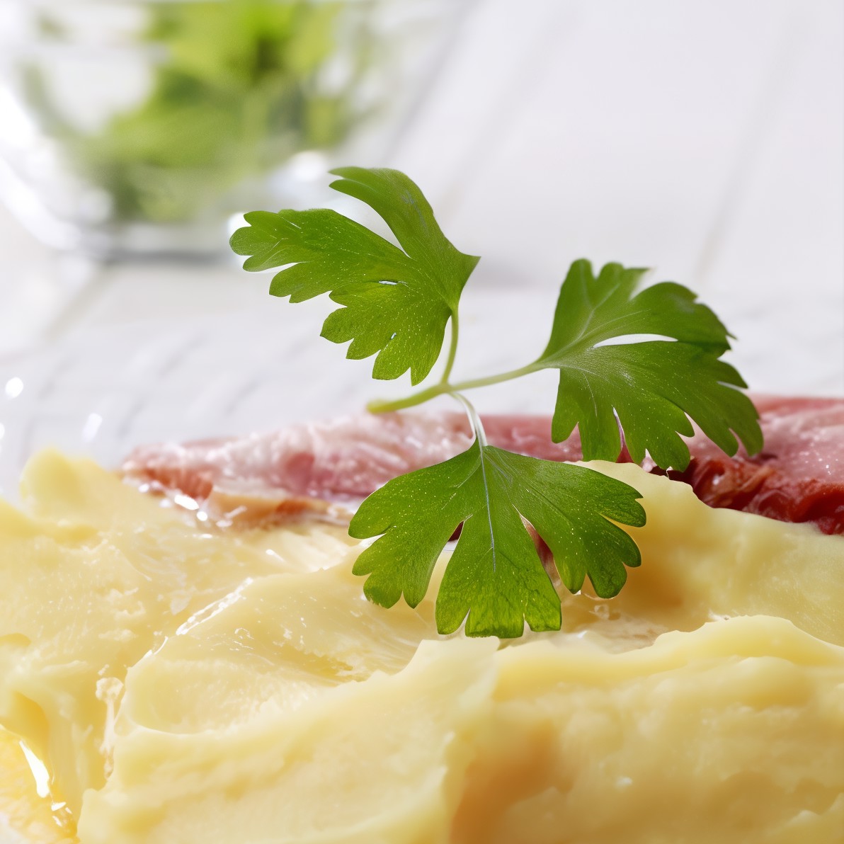 Картофельное пюре с белым чеддером и чесноком