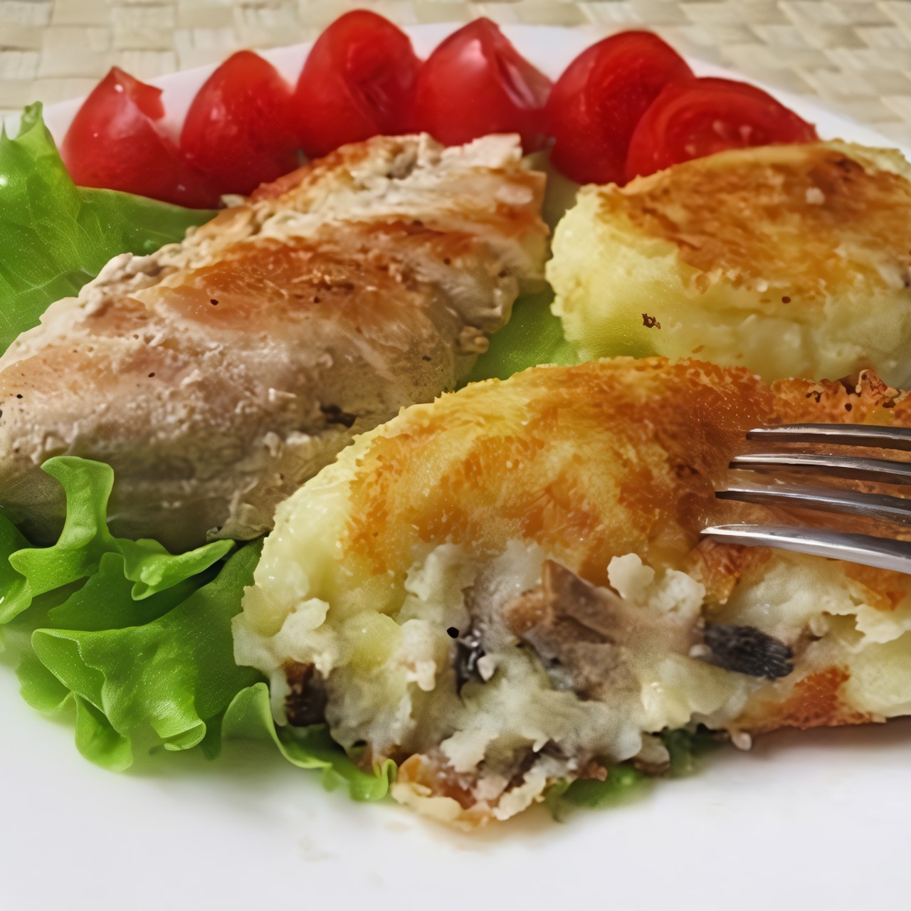 Картофельные зразы с шампиньонами и луком