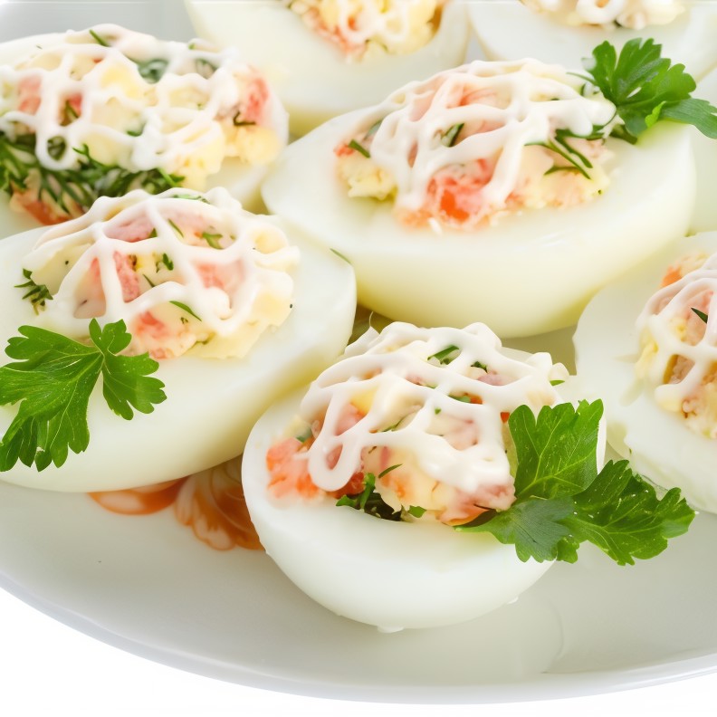 Корзиночки из яиц с салатом