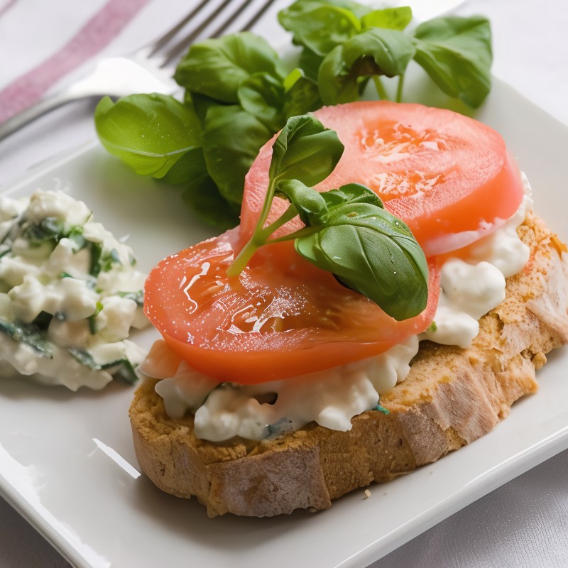 Крем-сыр из рикотты, ветчины и зеленого лука