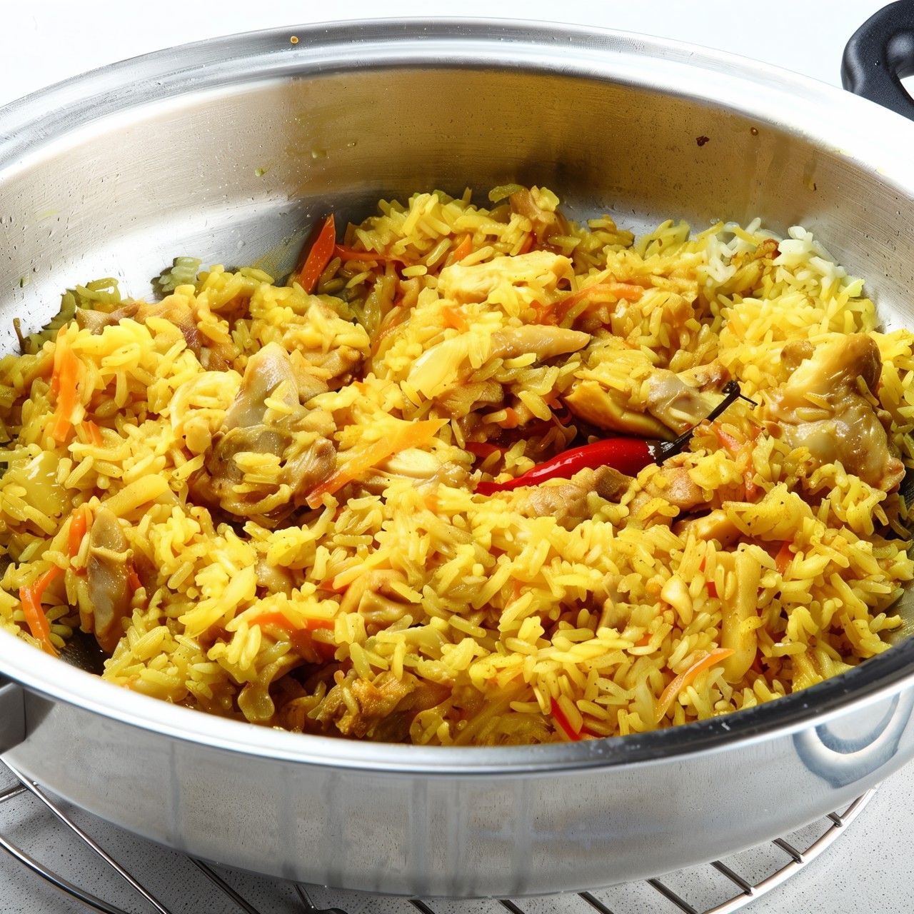 Курица карри с рисом и овощами