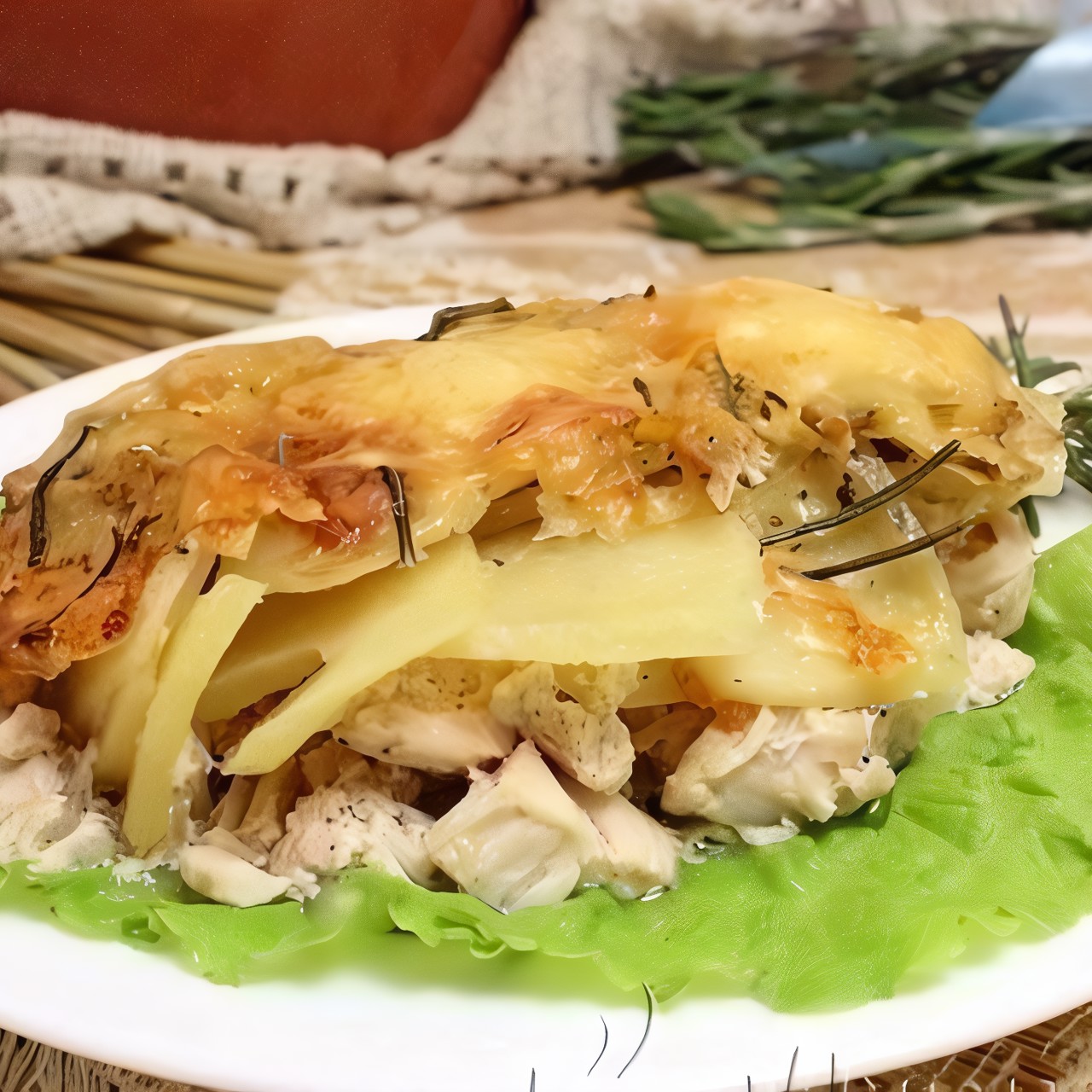 Куриное филе в духовке под картофелем