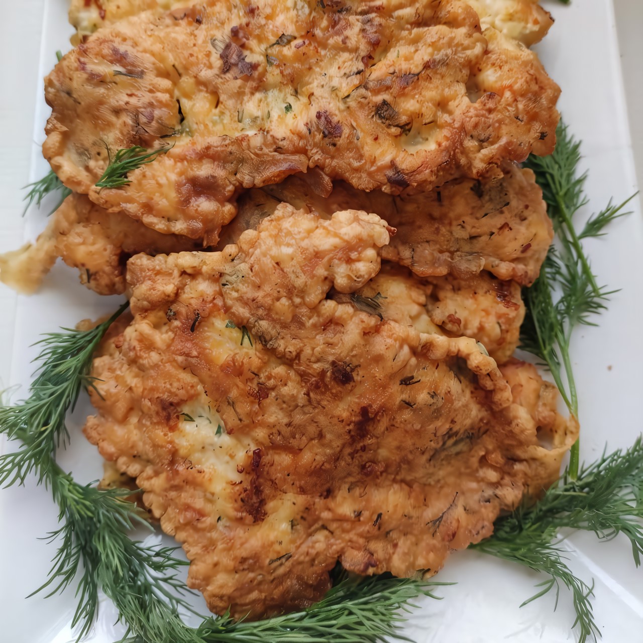 Куриные отбивные в яичном кляре с укропом