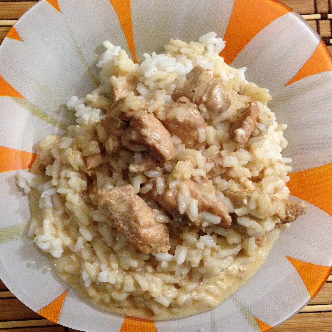 Кусочки куриного филе с рисом