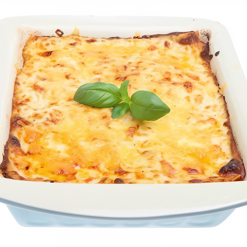 Лазанья с курицей, белыми грибами, грюйером и белым вином