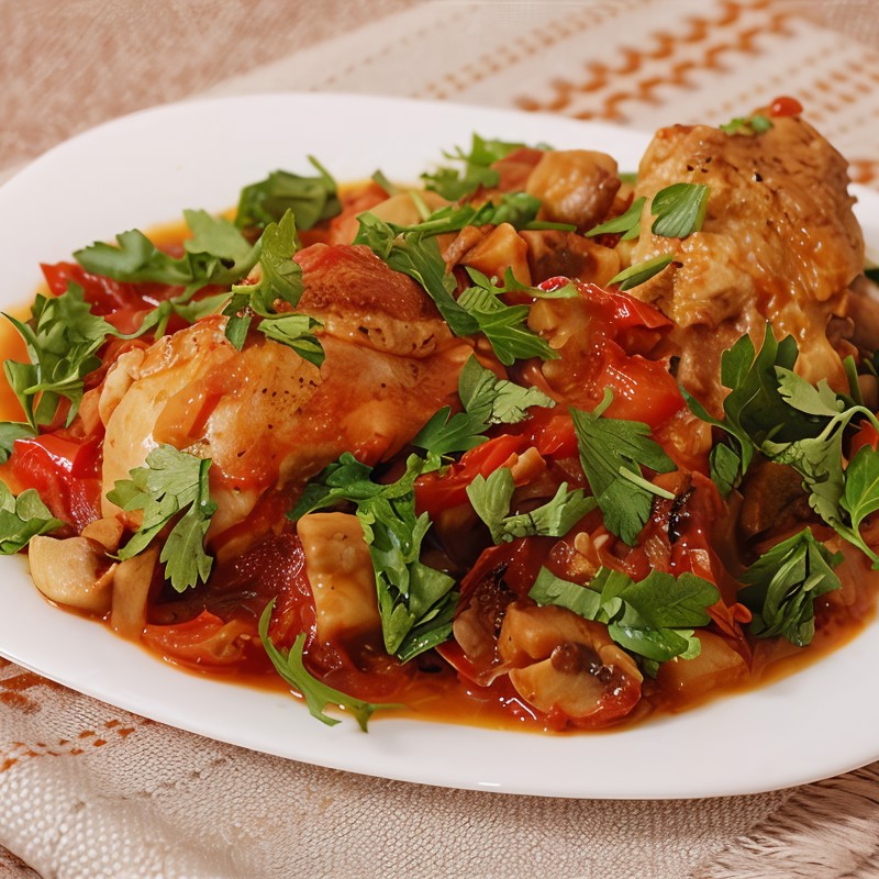 Масляная курица с рисом
