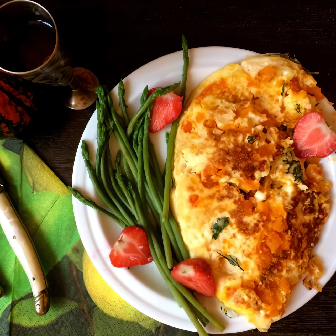 Омлет с тыквой, сыром и апельсиновым ликером