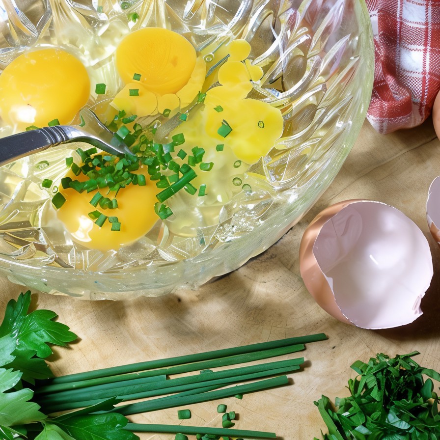 Омлет с зеленым луком и сливочным маслом