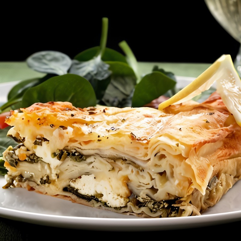 Пахлава с кабачками и фетой с йогуртово-мятным соусом