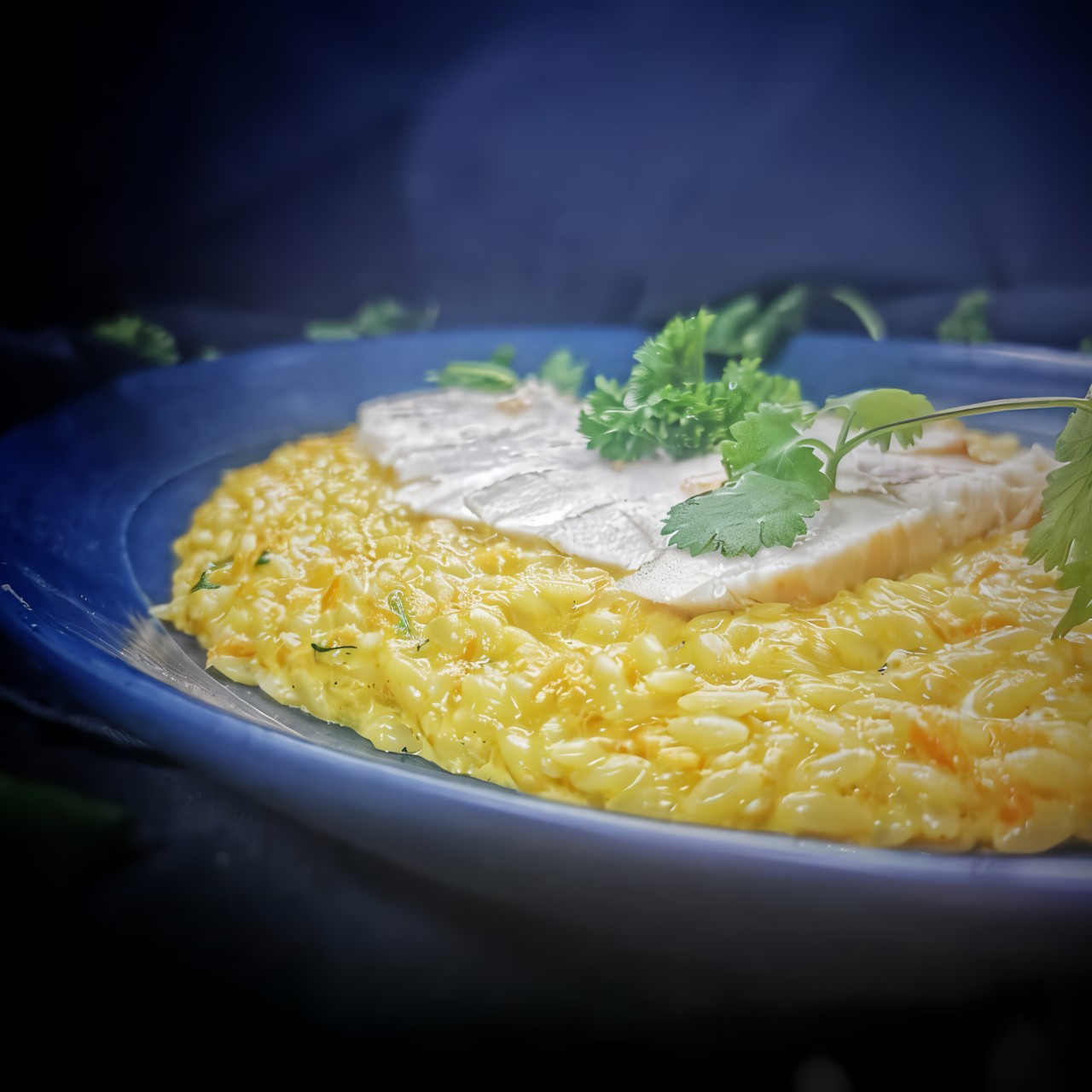 Паста орзо с карри и курицей