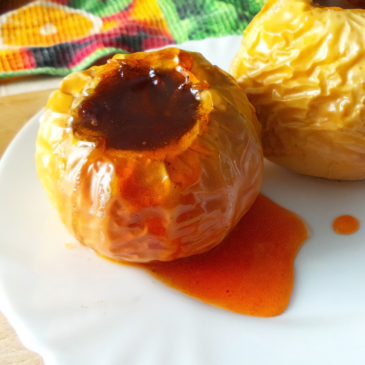Печеные яблоки с изюмом и корицей