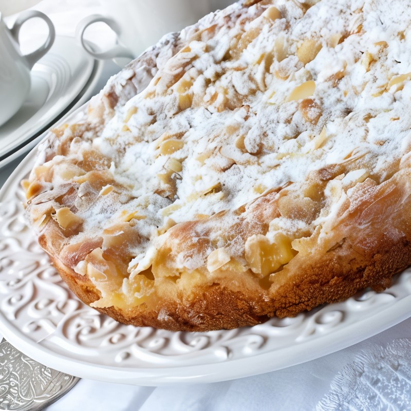 Персиковый пирог с миндалем