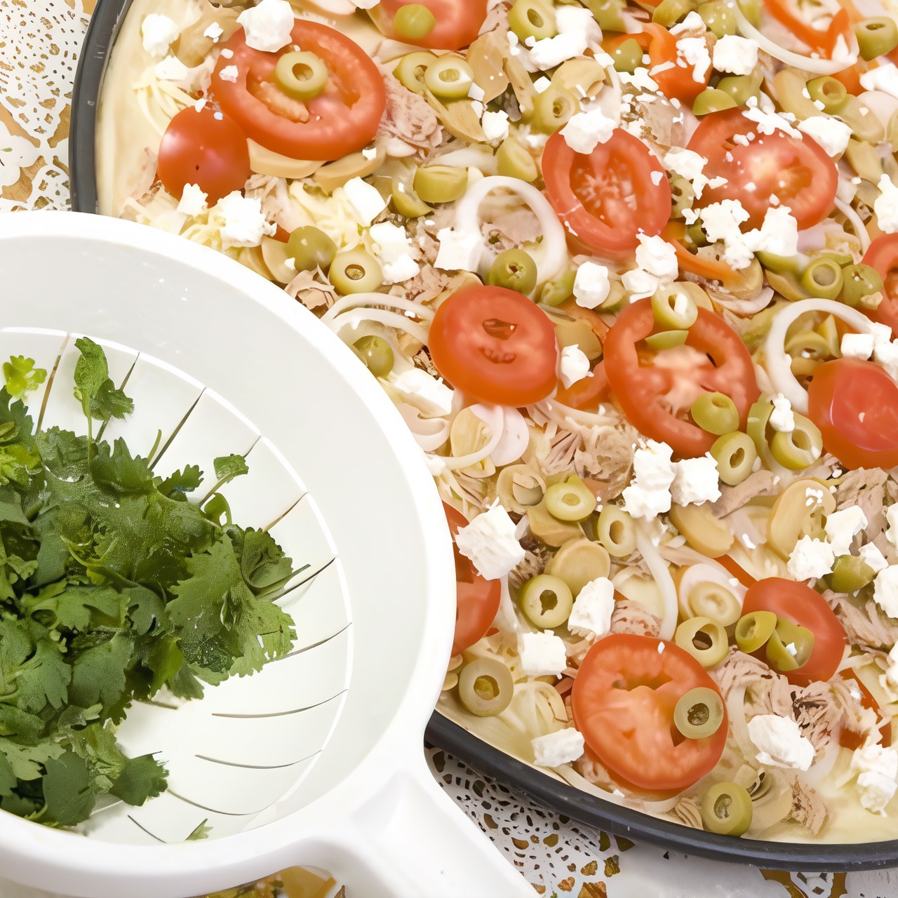 Пицца с брынзой и оливками