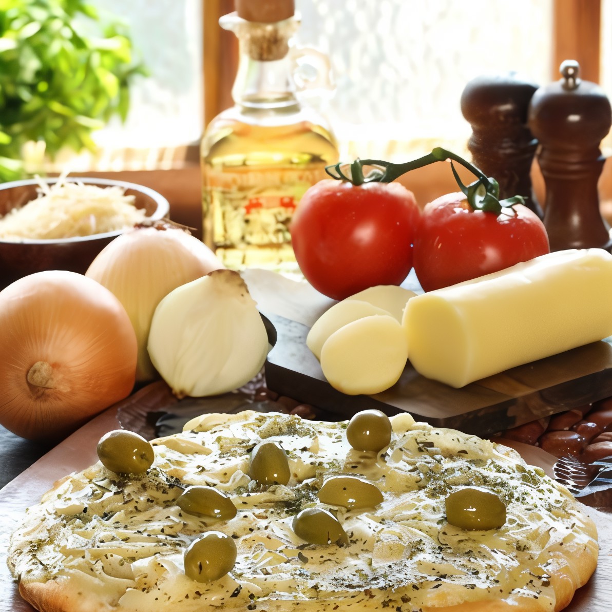 Пицца с сырным кремом