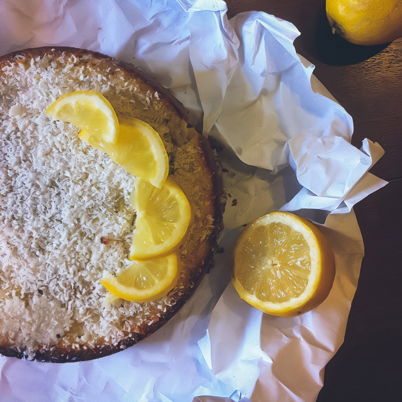 Пирог с лаймом и кокосовой стружкой