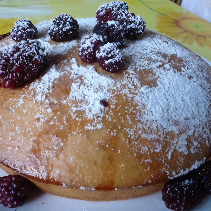 Пирог с орехами и ежевикой