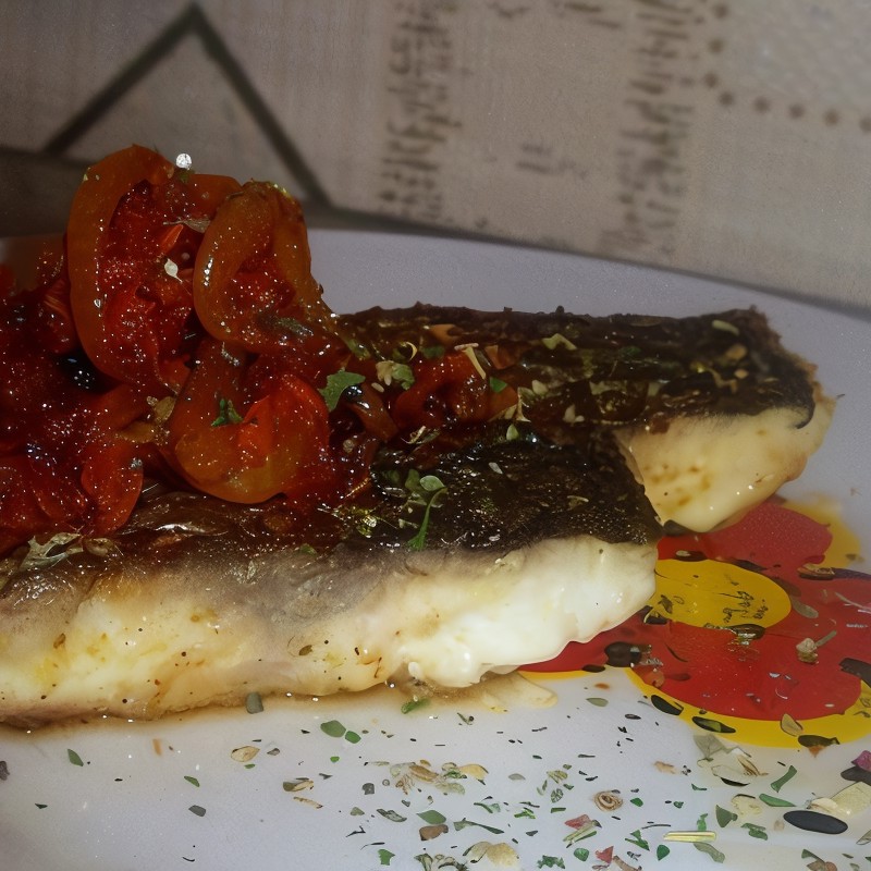 Пряная маринованная рыба с овощами