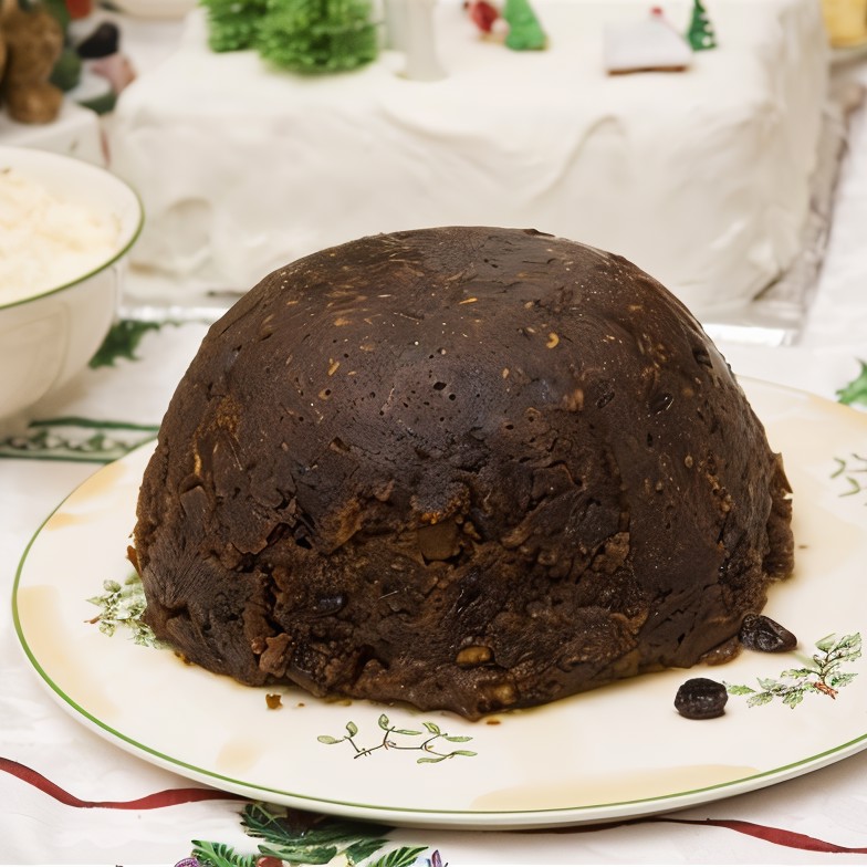Пудинг с яблоками, изюмом и цукатами