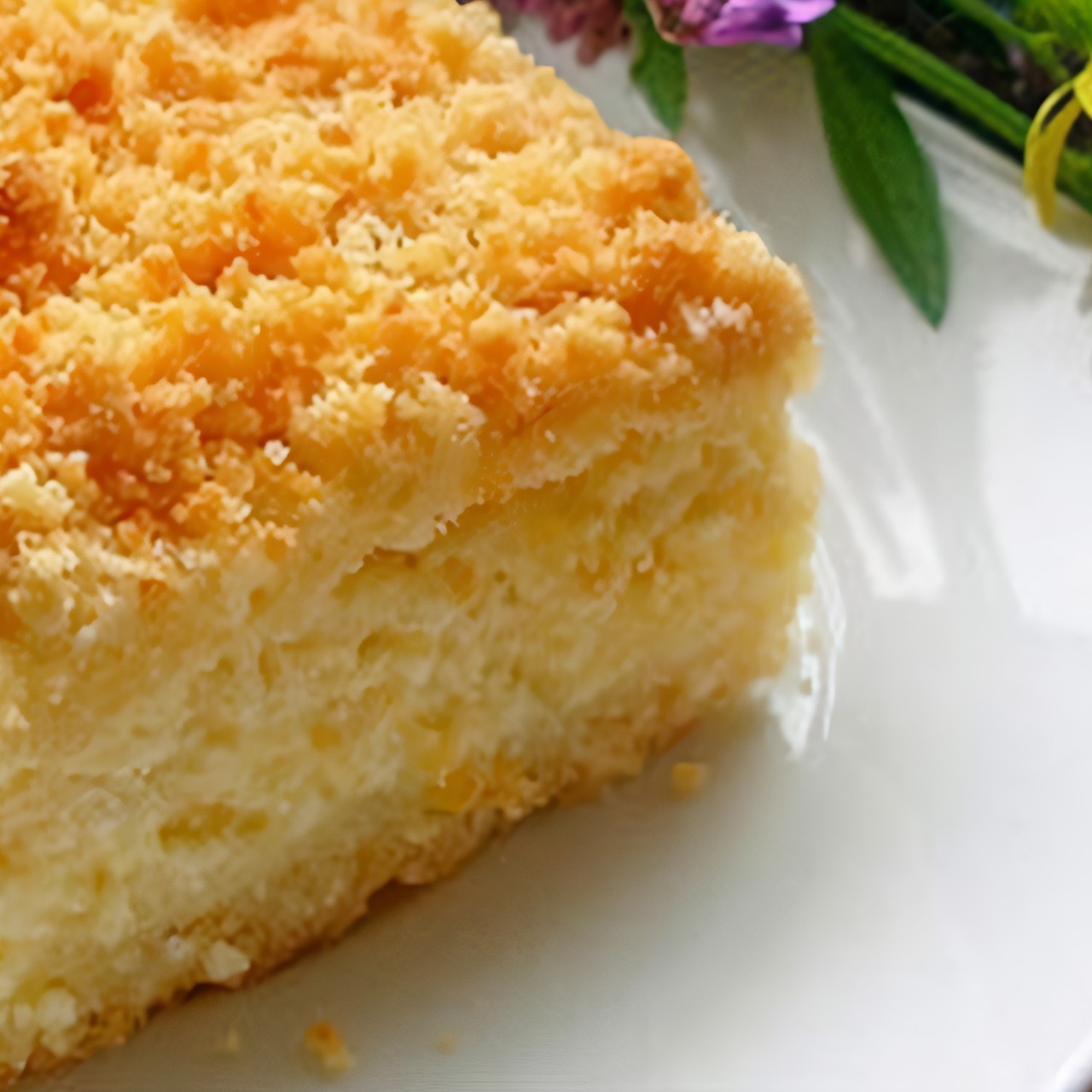Рассыпчатый яблочно-творожный пирог с орехами
