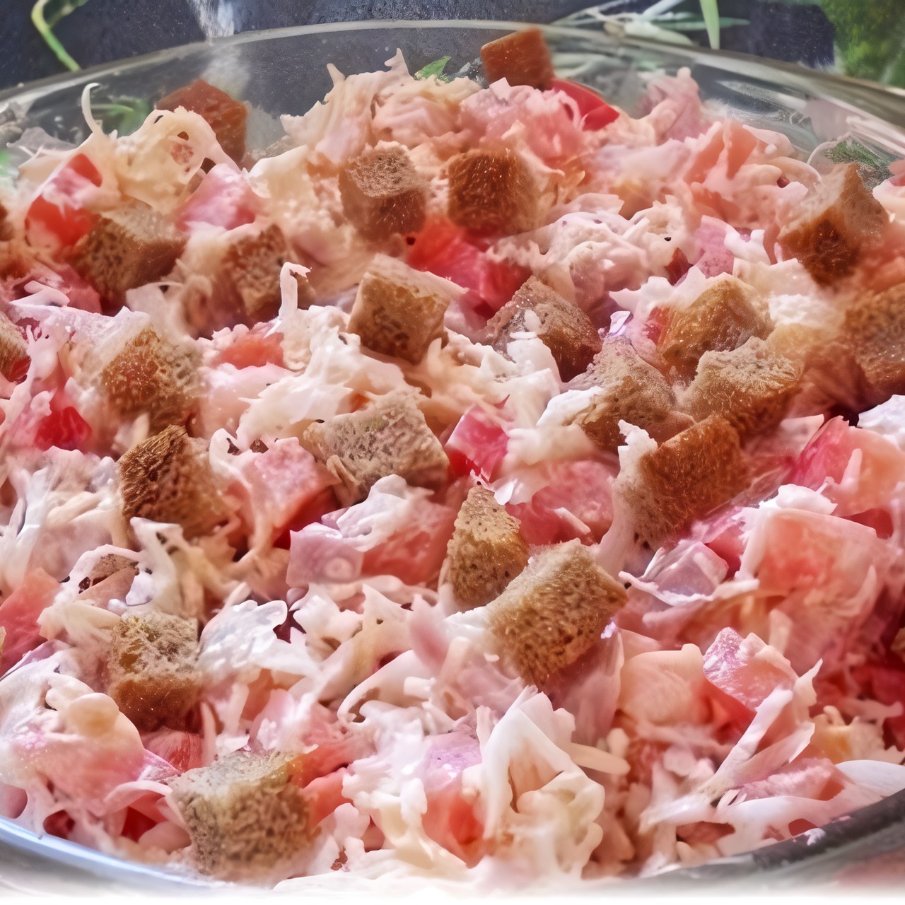 Салат из копченой курицы с овощами