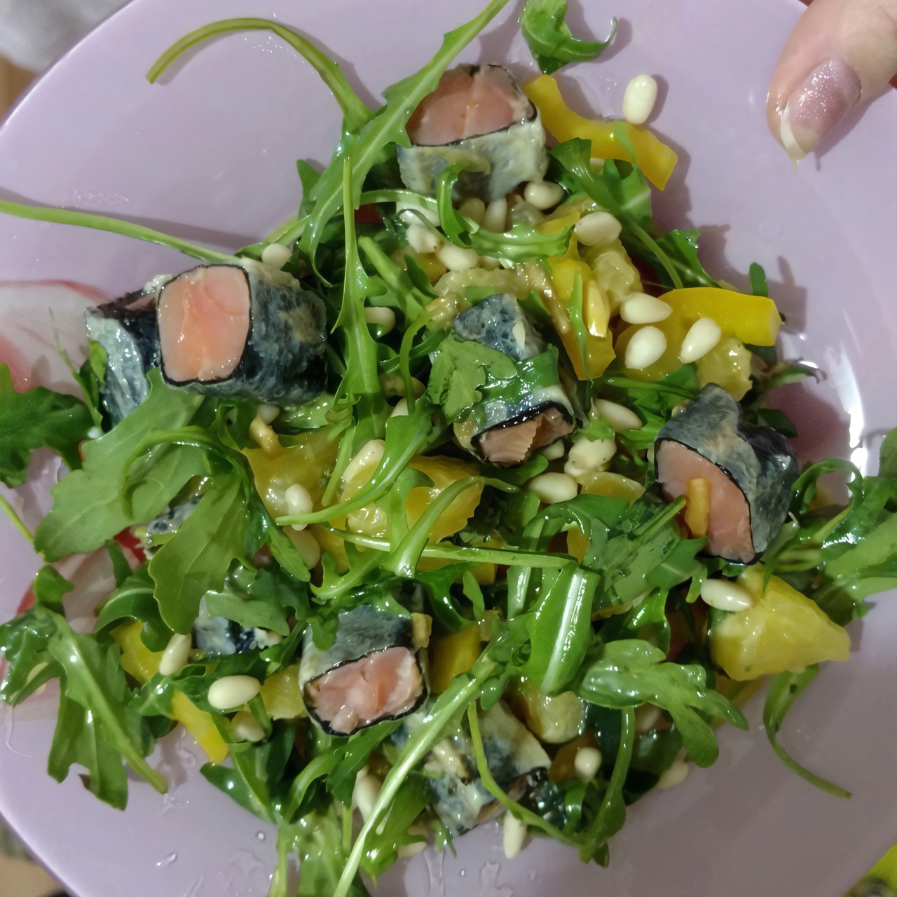 Салат с красной рыбой и апельсинами