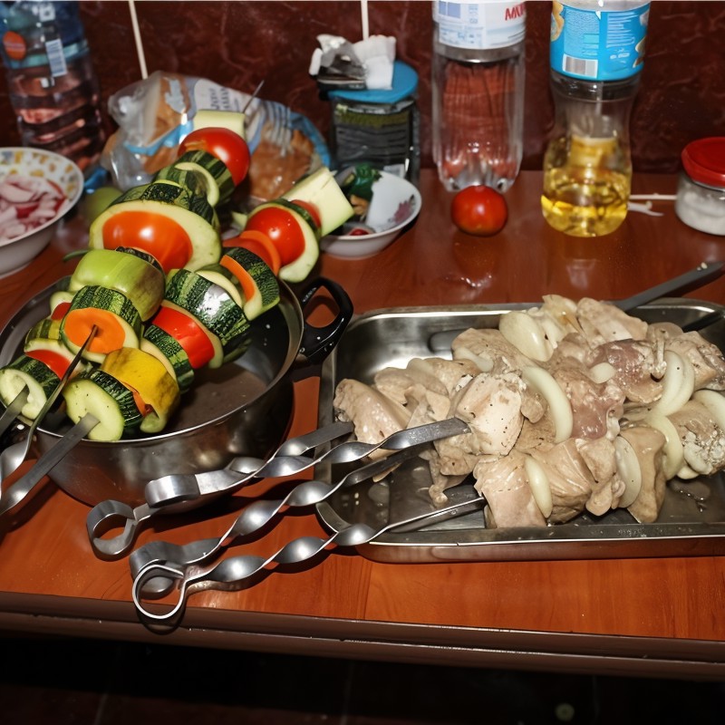 Шашлык из свинины, маринованный в водке с медом