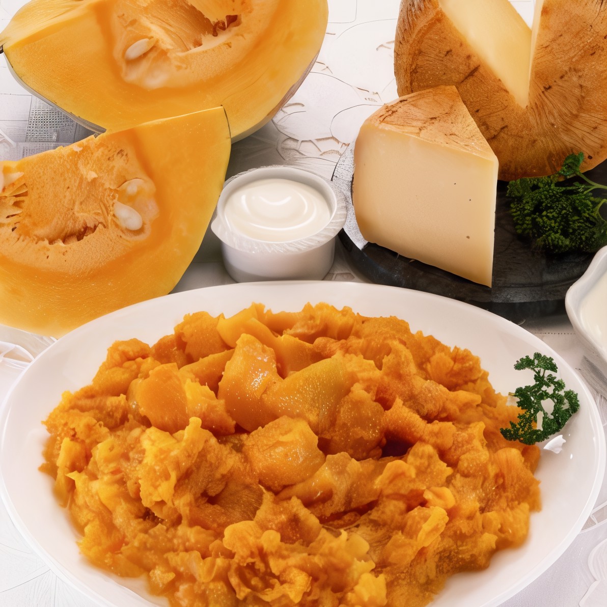 Сливочный сыр с тыквой и яблоками