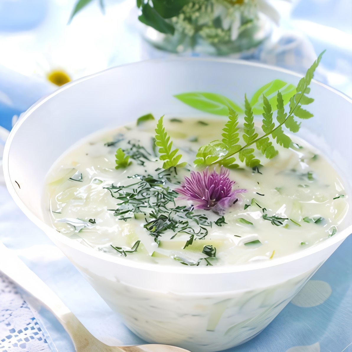 Соус из огурцов с зеленью и чесноком дзадзики