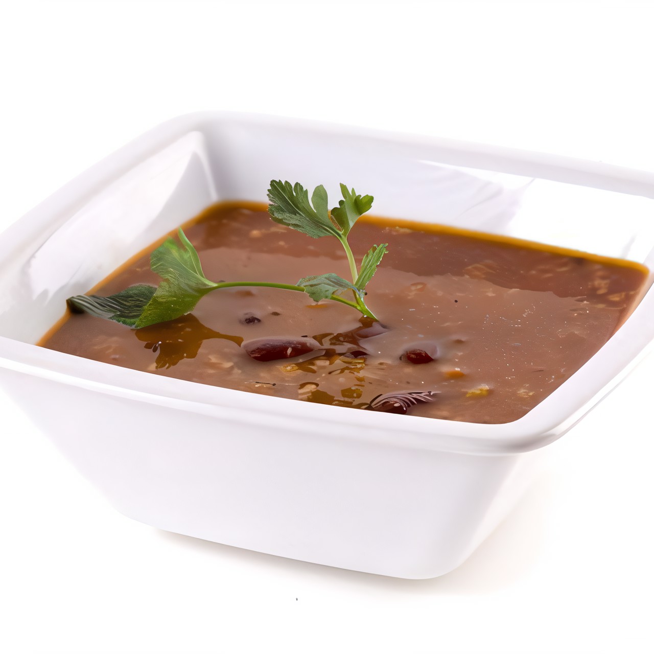 Суп-пюре из черной фасоли и кориандра