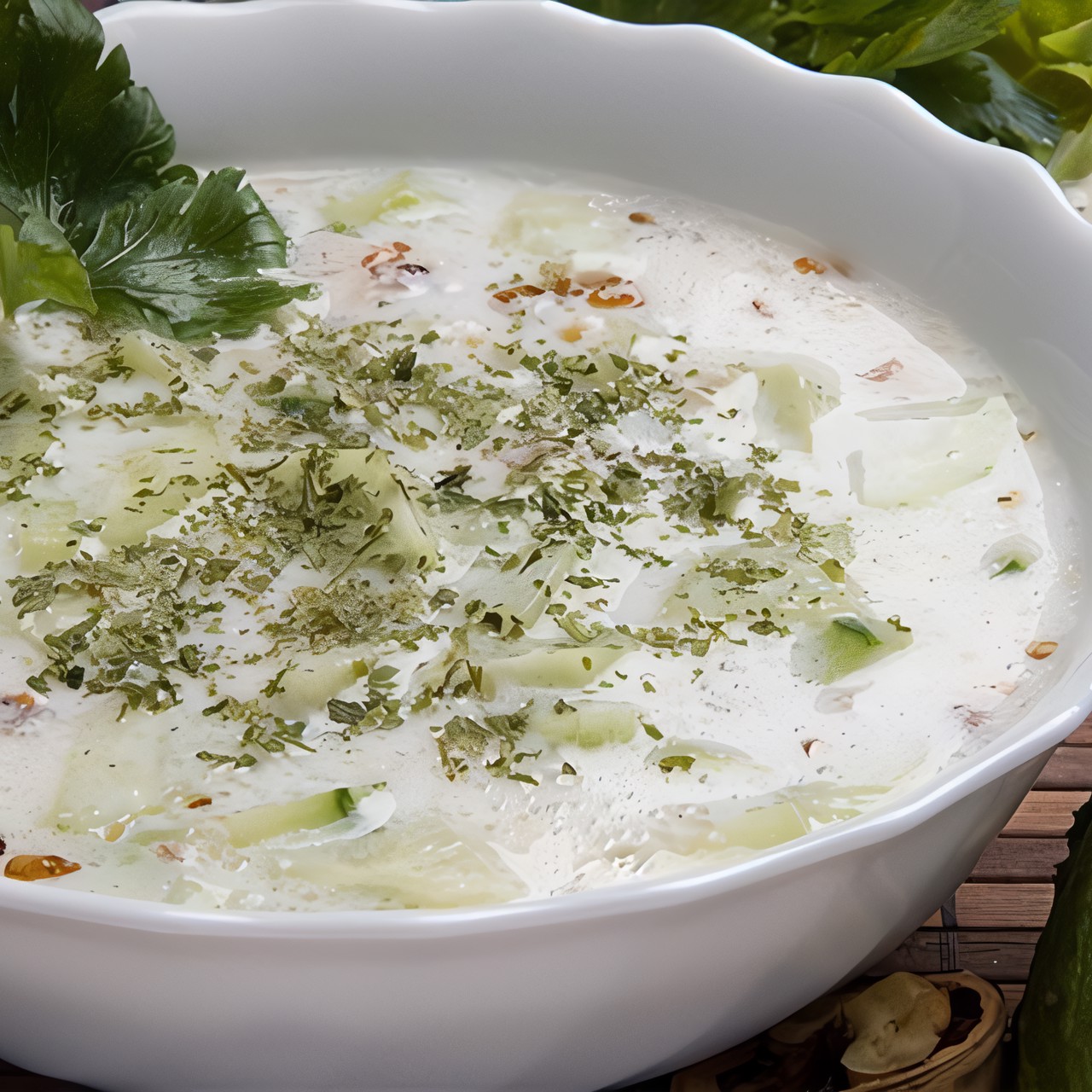 Таратор с йогуртом и грецкими орехами