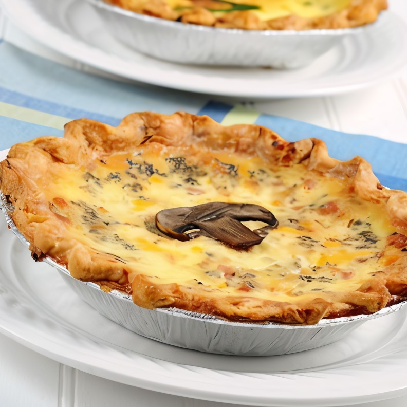 Тарт с грибами, пореем и голубым сыром